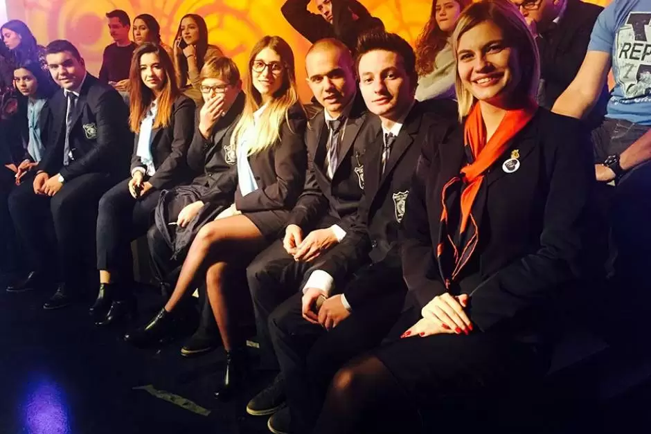 STUDENTS FROM THE UNIVERSITY OF TOURISM AND MANAGEMENT IN SKOPJE, AUDIENCE IN THE SHOOTING OF THE QUIZ "ARENA", PRODUCED BY ALPHA TV