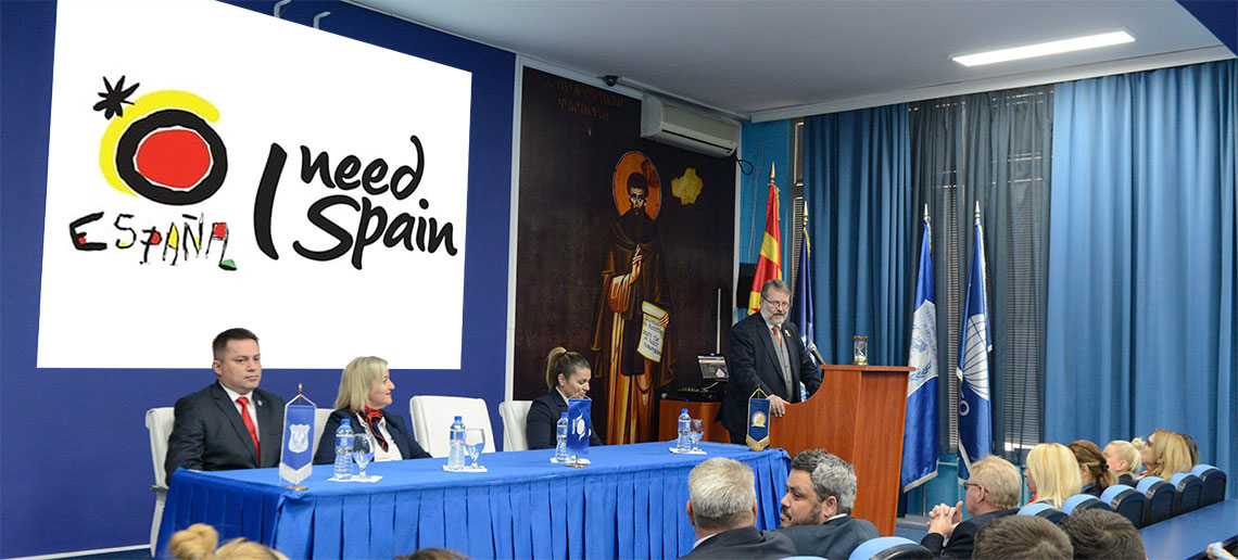 THE AMBASSADOR OF THE KINGDOM OF SPAIN IN MACEDONIA, H.E. JOSE LUIS LOZANO GARCIA GIVEN A LECTURE FOR UTMS STUDENTS